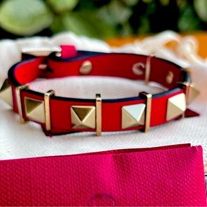 Valentino Garavani RockStud Bracelet Red with Bars